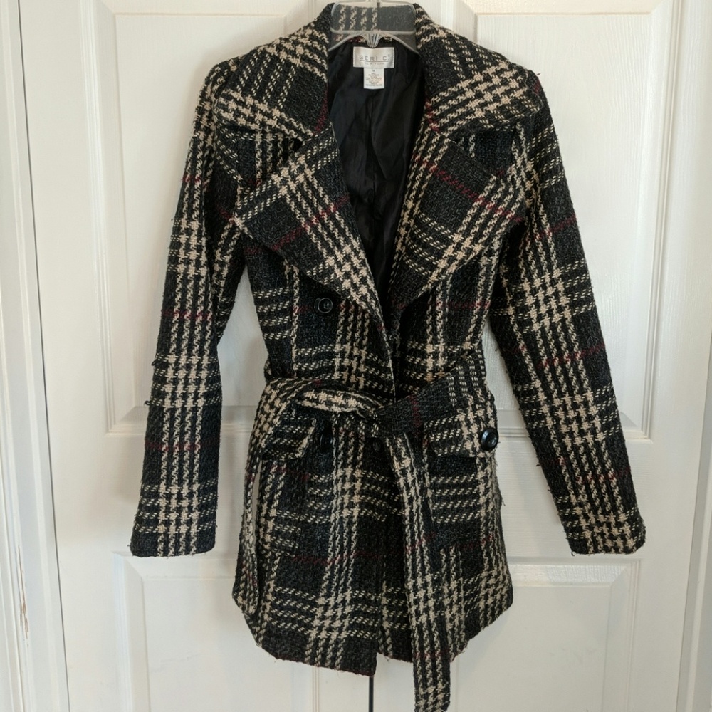 Geri C. New York tie double breasted peacoat